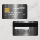 Credit Card | Aluminium Zilver Metaalachtig Gebors Visitekaartje (Voorkant / Achterkant)