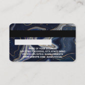 Credit Card | Blau Paars Goud Marmer Visitekaartje (Achterkant)