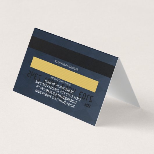 Credit Card | Geruite Achtergrond Visitekaartje (Achterkant)