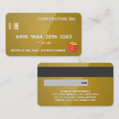 Credit Card | Glossy Gold Visitekaartje (Voorkant / Achterkant)