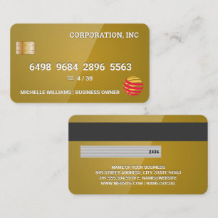 Credit Card   Glossy Gold Visitekaartje