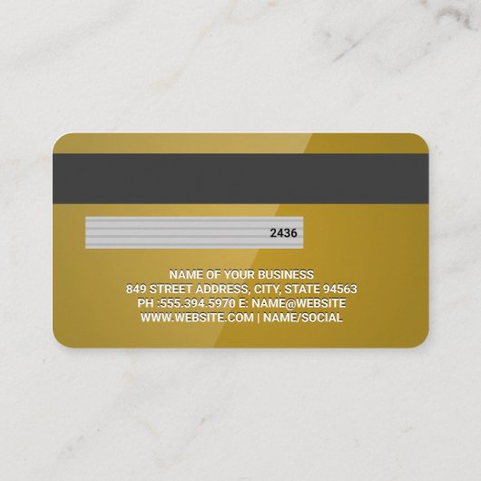 Credit Card | Glossy Gold Visitekaartje (Achterkant)