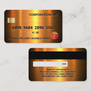 Credit Card Gouden Metallic Visitekaartje