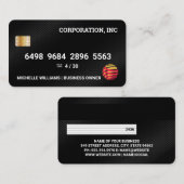 Credit Card | Zwarte koolstofvezel Visitekaartje (Voorkant / Achterkant)