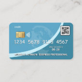 Credit | Debit Card | Blauw | Globaal | QR-code Visitekaartje (Voorkant)