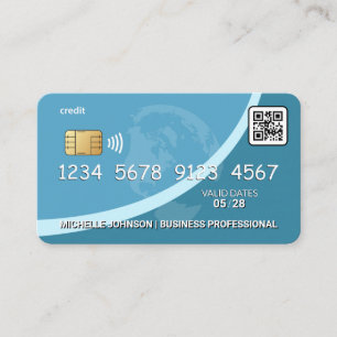 Credit   Debit Card   Blauw   Globaal   QR-code Visitekaartje