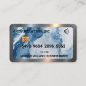 Credit | Debit Card | Blue Marble Metal Visitekaartje (Voorkant)
