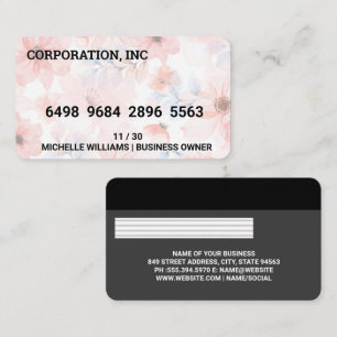 Credit   Debit Card   Elegante Roze Bloemen Visitekaartje