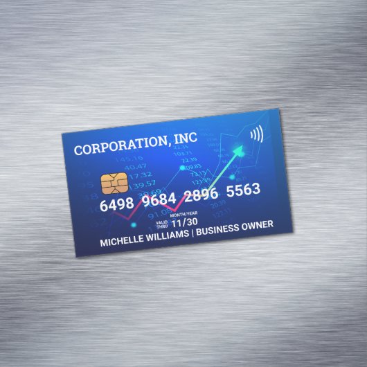 Credit | Debit Card | Financials | Stock Charts Magnetisch Visitekaartje (Voorbeeld)