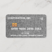 Credit | Debit Card | Grijs Tweed Visitekaartje (Voorkant)