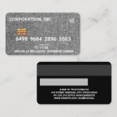 Credit | Debit Card | Grijs Tweed Visitekaartje (Voorkant / Achterkant)