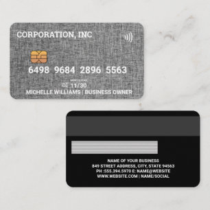Credit   Debit Card   Grijs Tweed Visitekaartje