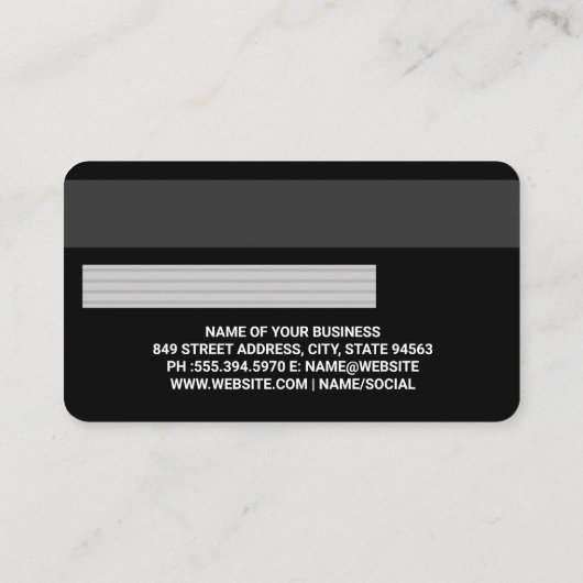 Credit | Debit Card | Grijs Tweed Visitekaartje (Achterkant)
