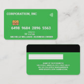 Credit | Debit Card | Groen Visitekaartje (Voorkant / Achterkant)