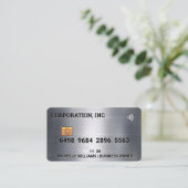 Credit | Debit Card | Metaal | Damast Patroon Visitekaartje (Staand voorkant)