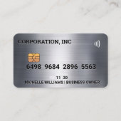 Credit | Debit Card | Metallic | Damask Pattern Visitekaartje (Voorkant)