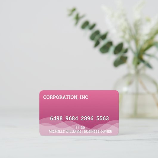 Credit | Debit Card | Pink Wave Visitekaartje (Staand voorkant)