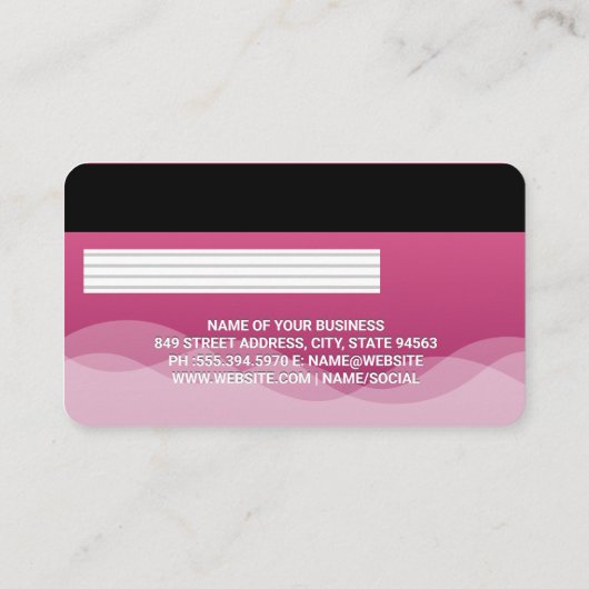 Credit | Debit Card | Pink Wave Visitekaartje (Achterkant)
