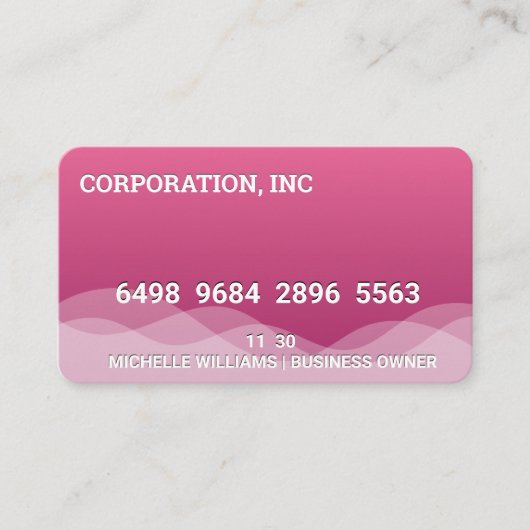 Credit | Debit Card | Roze Golf Visitekaartje (Voorkant)