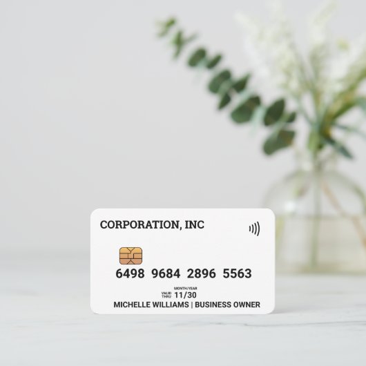 Credit | Debit Card | Wit Visitekaartje (Staand voorkant)