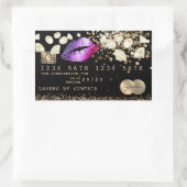 Credit Debit Kaart Styled Glitter Gold lips diaman Rechthoekige Sticker (Tas)