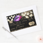 Credit Debit Kaart Styled Glitter Gold lips diaman Rechthoekige Sticker (Envelop)