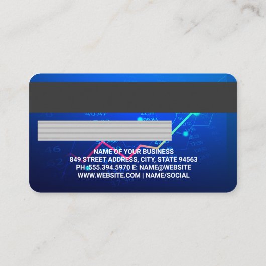 Credit | Debitkaart | Financiën | Aandelen grafiek Visitekaartje (Achterkant)