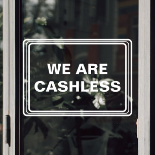 Credit Kaart alleen cashless business Raamsticker