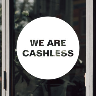 Credit Kaart alleen cashless zakelijk rond wit Raamsticker
