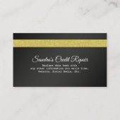 Credit Kaart Black en Gold Glitter Visitekaartje (Achterkant)