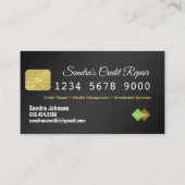 Credit Kaart Black en Gold Glitter Visitekaartje (Voorkant)