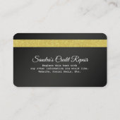 Credit Kaart Black en Gold Glitter Visitekaartje (Achterkant)