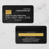 credit Kaart | Black Stripes Achtergrond Visitekaartje (Voorkant / Achterkant)