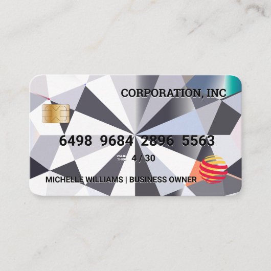 Credit Kaart | Diamanten achtergrond Visitekaartje (Voorkant)