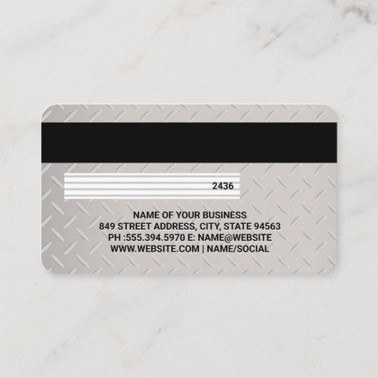 credit Kaart | Diamond Bord Steel Visitekaartje (Achterkant)