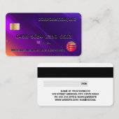 credit Kaart | Digitale Paarse Oranje achtergrond Visitekaartje (Voorkant / Achterkant)