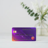 credit Kaart | Digitale Paarse Oranje achtergrond Visitekaartje (Staand voorkant)