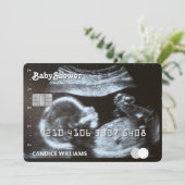 Credit Kaart Echografie Foto Baby shower (Staand voorkant)