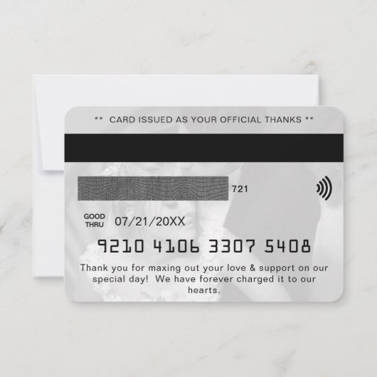 Credit Kaart foto bruiloft dank u kaart (Achterkant)