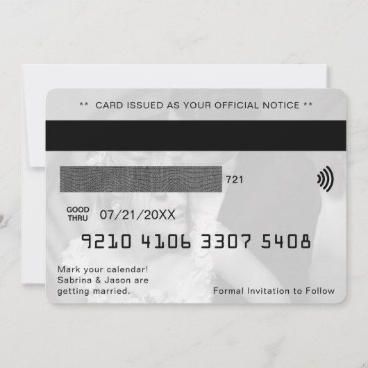 Credit Kaart Foto bruiloft Save the Date (Achterkant)