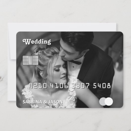 Credit Kaart foto bruiloft uitnodiging (Voorkant)