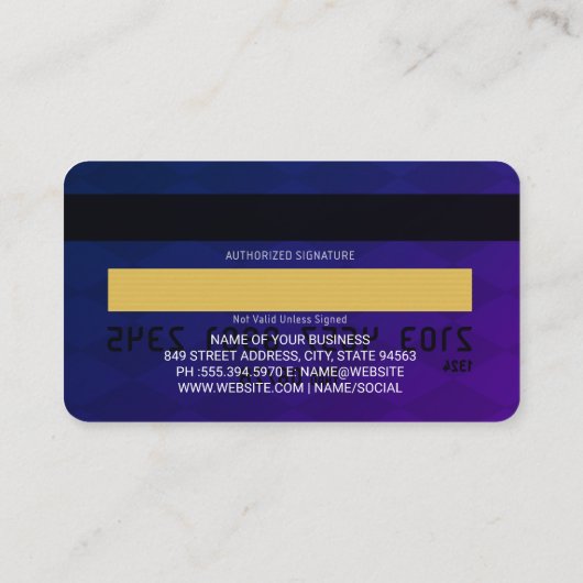 Credit Kaart | Geruite Paarse achtergrond Visitekaartje (Achterkant)