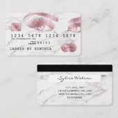 Credit Kaart gestileerde wit marmer Roos goud Visitekaartje (Voorkant / Achterkant)