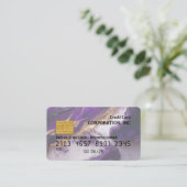 Credit Kaart | Goud Violet Marmer Visitekaartje (Staand voorkant)