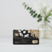 Credit Kaart Gouden Honingraat Diamanten Visitekaartje (Staand voorkant)