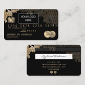 Credit Kaart Gouden Honingraat vrouwelijke logo Visitekaartje (Voorkant / Achterkant)