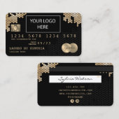 Credit Kaart Gouden Honingraat vrouwelijke logo Visitekaartje (Voorkant / Achterkant)
