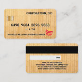 Credit Kaart | Houten Comité Modern Patroon Visitekaartje (Voorkant / Achterkant)