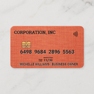 credit Kaart   linnenstof Visitekaartje