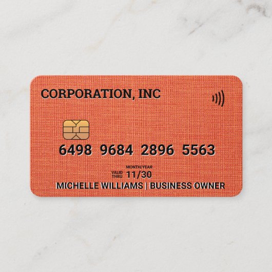 credit Kaart | linnenstof Visitekaartje (Voorkant)